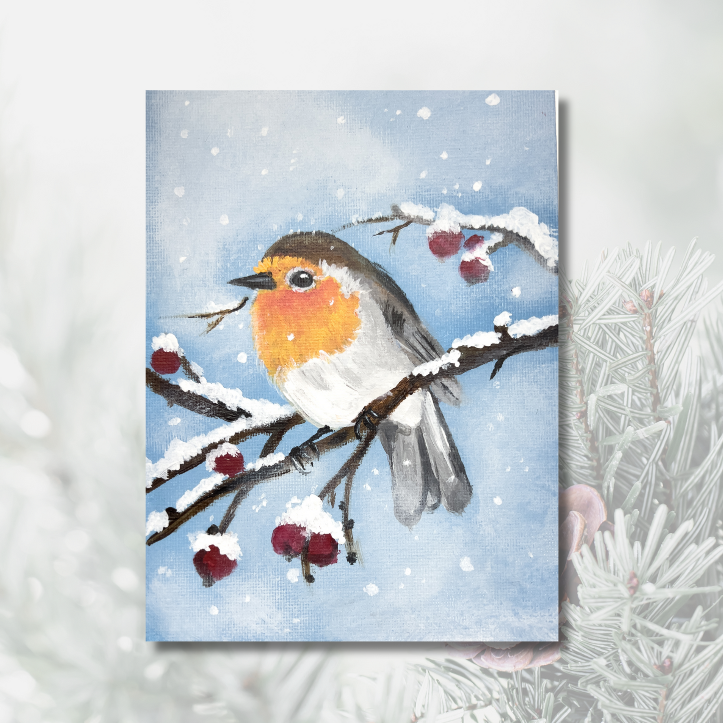 Rotkehlchen im Winter - FineArt Print