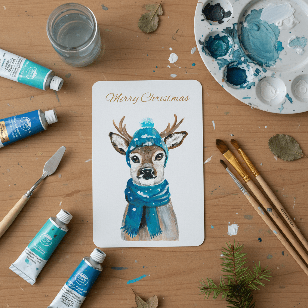 Postkarte | Reh im Winter – Bild 2